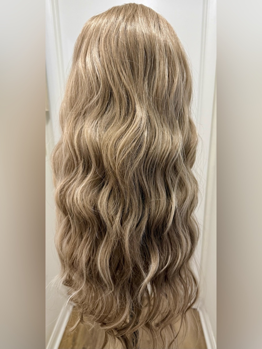 HAIR, 27” Long Wavy Layers, Lace at Front, Center Part Blondes